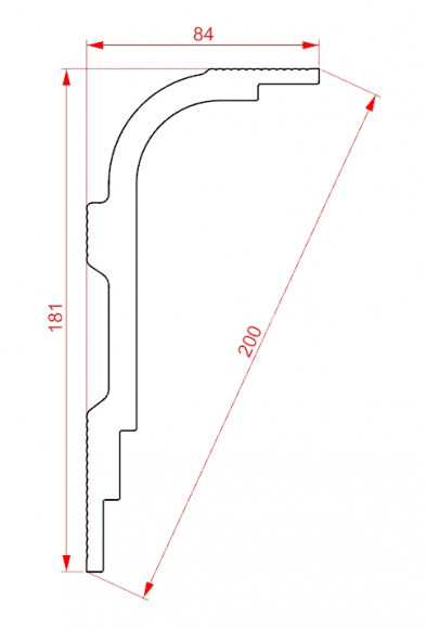 Потолочный плинтус Glanzepol GP-130 белый полистирол 181х84 мм 2 м