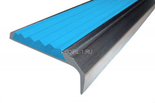Алюминиевый порог угловой противоскользящий 42х23 мм АУ-42/23 без покрытия голубой 2,0 м