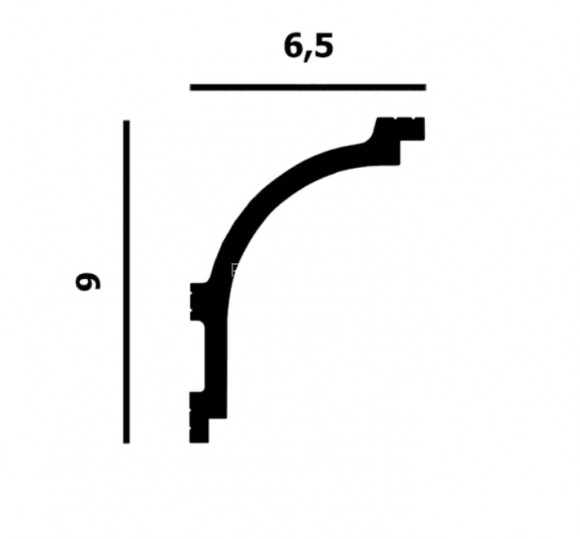 Потолочный плинтус Перфект Плюс P143 белый ударопрочный 65х90 мм 2 м