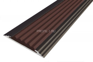 Порог алюминиевый противоскользящий одноуровневый 40 мм АП-40-Коньяк темно-коричневый 2,7 м