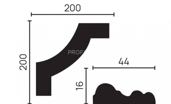 Декоративный уголок для молдингов Decor-Dizayn C1-DD400 полиуретан белый, под покраску 200х200х16 мм