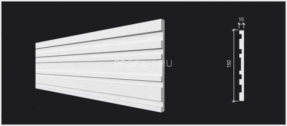 Стеновая декоративная панель 3D Decor-Dizayn DD924(3m) из полистирола белая, под покраску 150х10х3000 мм