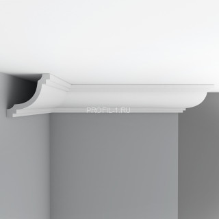 Плинтус потолочный 120х120х2400 мм Decomaster 96274 из полиуретана белый под покраску Плинтус потолочный 120х120х2400 мм Decomaster 96274 из полиуретана белый под покраску