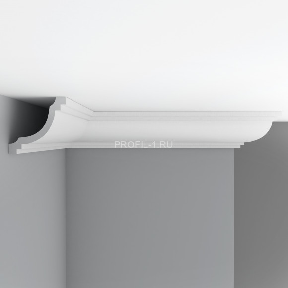 Плинтус потолочный 120х120х2400 мм Decomaster 96274 из полиуретана белый под покраску