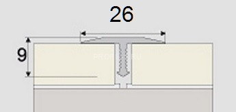 Алюминиевый Т-профиль 26 мм Effector A 56 0918-дуб бержерак 2,5 м