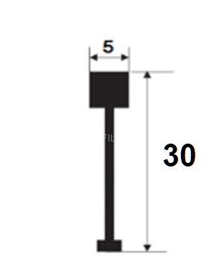 Латунный Т-профиль вставка MB 305 OS 30х5 шлифованный 2,7м