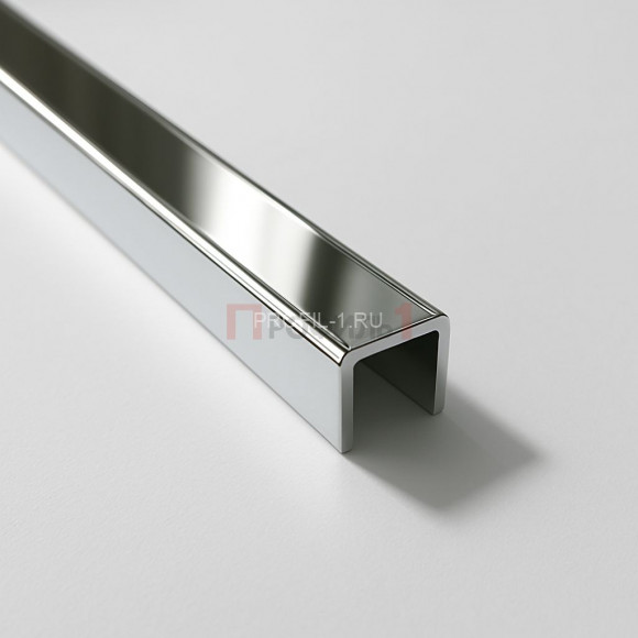 Латунный П-образный профиль PU 10 OC 10х10х10 хром 3м