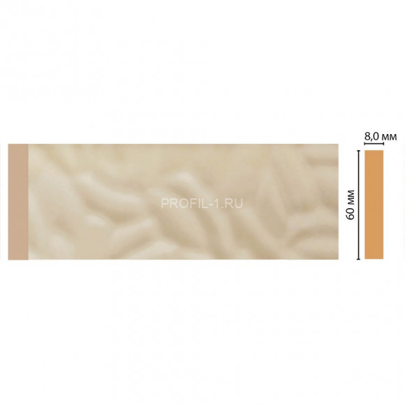 Молдинг DECOMASTER D040-61 ДМ(60x8x2400) цвет Бежевый глянец