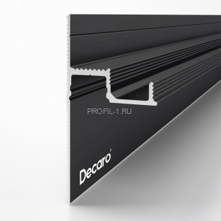 Алюминиевый теневой плинтус Decaro Engineering D001A Black черный с возможностью LED подсветки 2м Алюминиевый теневой плинтус Decaro Engineering D001A Black черный с возможностью LED подсветки 2м