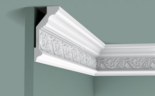 Потолочный плинтус Orac Decor Purotouch C303 белый полиуретан 144х65 мм 2м