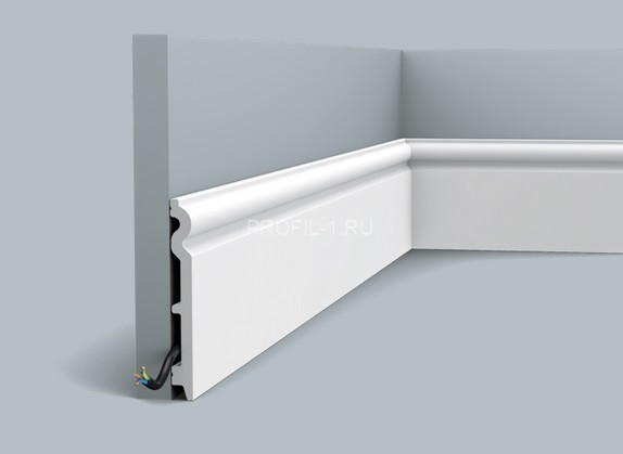 Гибкий напольный плинтус Orac Decor Duropolymer SX138F белый полистирол 138х15 мм 2м