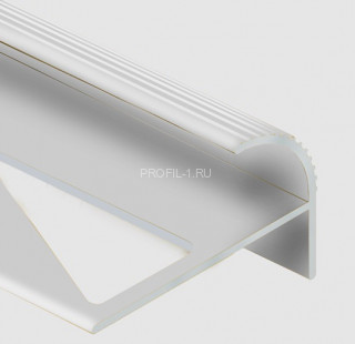 Алюминиевый профиль F-образный округлый с рифлением для ступеней 12 мм PV57-00 натуральный 2,7 м Алюминиевый профиль F-образный округлый с рифлением для ступеней 12 мм PV57-00 натуральный 2,7 м