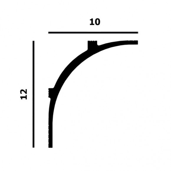 Потолочный плинтус Перфект Плюс P149 M белый ударопрочный 100х120 мм 2 м
