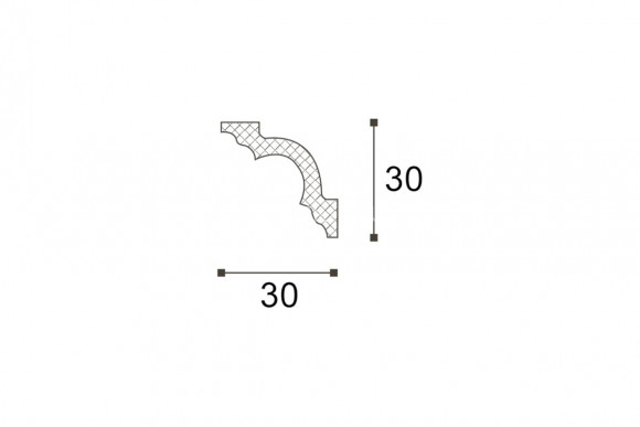 Потолочный плинтус NMC Nomastyl MA белый полистирол 30х30 мм 200 см Потолочный плинтус NMC Nomastyl MA белый полистирол 30х30 мм 200 см