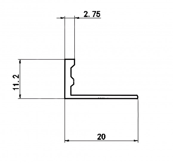 Алюминиевый L-профиль 10 мм Евротрим L-10.05 черный 2.7 м