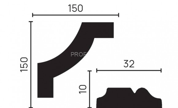 Декоративный уголок для молдингов Decor-Dizayn C1-DD603 полиуретан белый, под покраску 150х150х10 мм