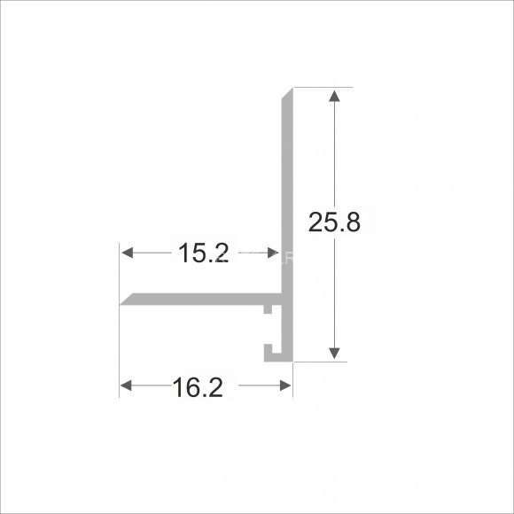 Алюминиевый микроплинтус 25.8х16.2 мм ПО-190 белый муар 2.7 м