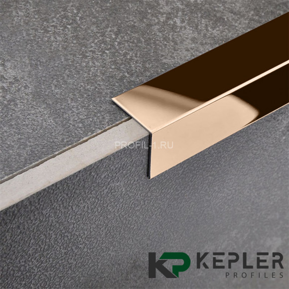 Декоративный уголок 40х40 мм из нержавеющей стали SS 304 FSAP002-40-RP S.S.304 розовое золото полированное 3 м