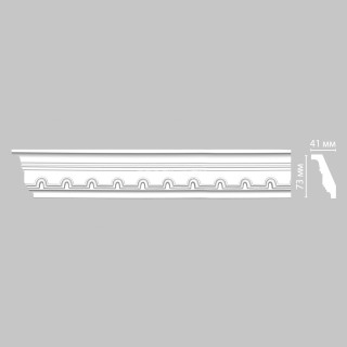 Плинтус потолочный гибкий FLEXIBLE 73х41х2400 мм Decomaster 95112 FL из полиуретана белый под покраску Плинтус потолочный гибкий FLEXIBLE 73х41х2400 мм Decomaster 95112 FL из полиуретана белый под покраску