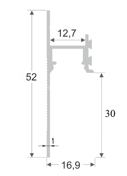 Алюминиевый теневой плинтус с подсветкой LED с экраном ПО-195 без покрытия 2,7 м