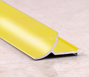 Внутренний профиль для плитки алюминий ПО-В9 золото глянец  2,7 м Внутренний профиль для плитки алюминий ПО-В9 золото глянец  2,7 м