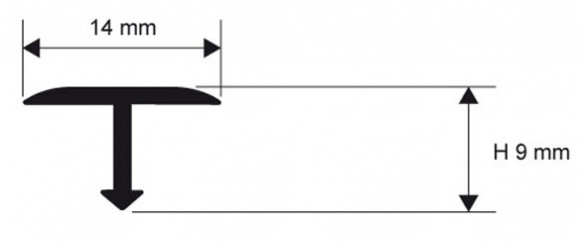 Т-профиль алюминий 14 мм Progress Profiles PCRAA 149 серебро 2,7 м