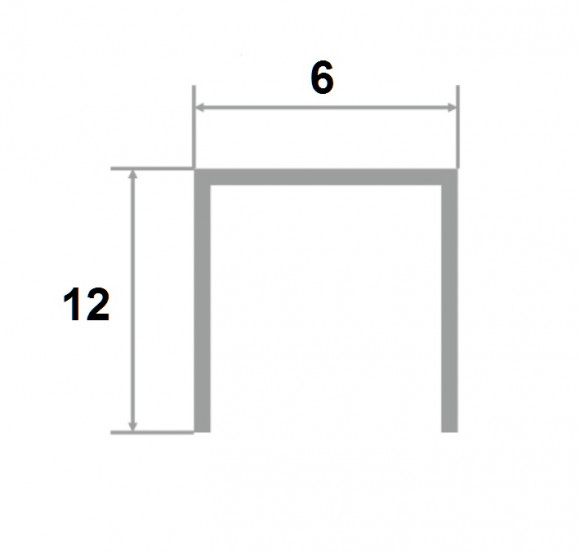 Латунный П-образный профиль PU 612 OS 12х6х12 шлифованный 2,7м