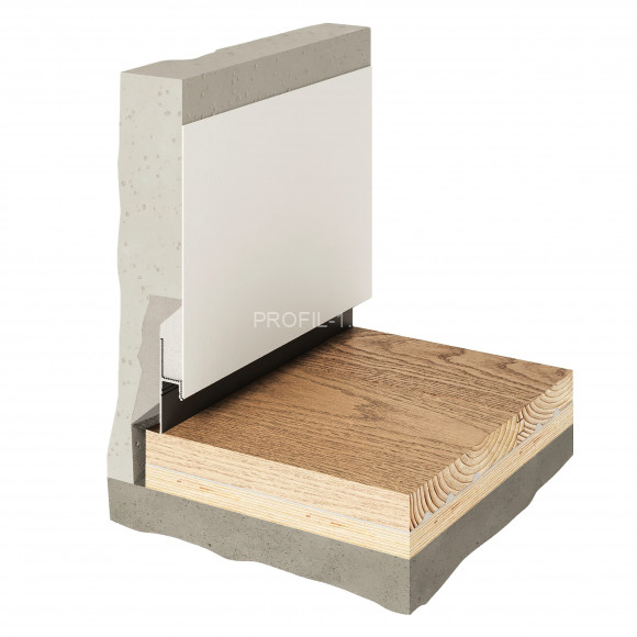 Алюминиевый теневой плинтус Decaro Engineering D002 под покраску с возможностью LED подсветки 2м Алюминиевый теневой плинтус Decaro Engineering D002 под покраску с возможностью LED подсветки 2м