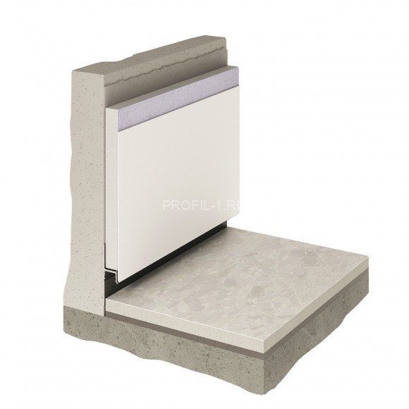 Алюминиевый теневой плинтус Decaro Engineering D002 под покраску с возможностью LED подсветки 2м Алюминиевый теневой плинтус Decaro Engineering D002 под покраску с возможностью LED подсветки 2м