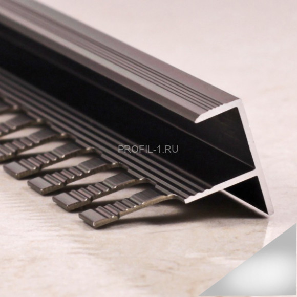 Алюминиевый F-образный профиль 10 мм ПФ-11 серебро глянец 2,7 м