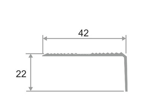 Угловой порог алюминиевый с рифлением 40х20 мм ПО-40х20 золото глянец 2,7 м