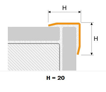 Защитный уголок 20х20 мм из нержавеющей стали D20 глянец 2,5 м