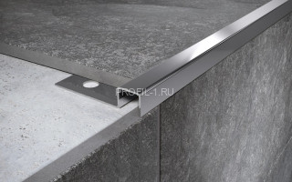 П-профиль из нержавеющей стали закладной 8х8 мм FPU 8 P полированная сталь 270 см