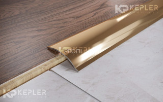 Разноуровневый порог из нержавеющей стали 45 мм FAP 4 GP золото полированное 270 см