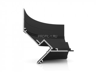 Радиусный элемент D005 на внутренний угол R75 мм Decaro D005R75inn черный