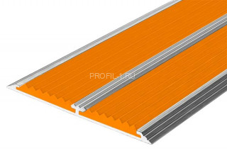 Одноуровневый порог алюминиевый противоскользящий 80 мм АП-80 оранжевый 2,0 м
