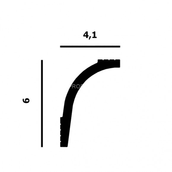 Потолочный плинтус Перфект Плюс P153 белый ударопрочный 41х60 мм 2 м