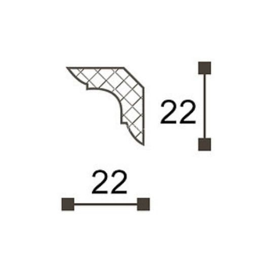 Потолочный плинтус NMC Nomastyl MB белый полистирол 22х22 мм 200 см