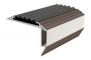 Алюминиевый порог угловой противоскользящий с подсветкой 26х45 мм АУ-45-LED-Анод коньяк-черный 2,0 м Алюминиевый порог угловой противоскользящий с подсветкой 26х45 мм АУ-45-LED-Анод коньяк-черный 2,0 м