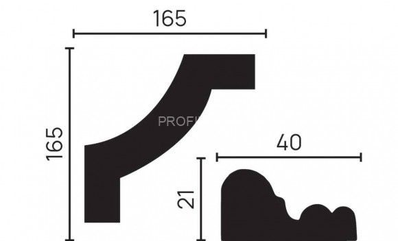 Декоративный уголок для молдингов Decor-Dizayn C1-DD608 полиуретан белый, под покраску 165х165х21 мм