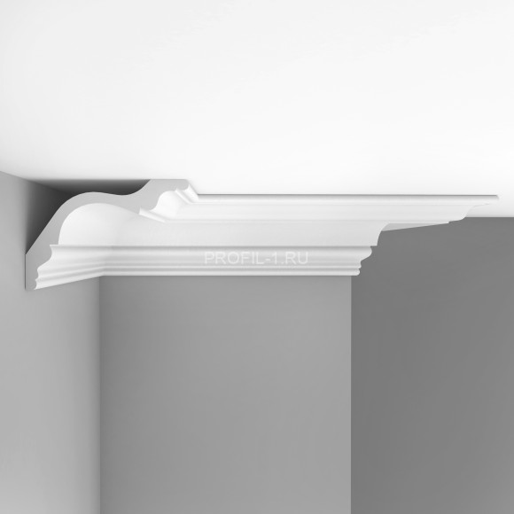 Плинтус потолочный 150х220х2400 мм Decomaster 96276 из полиуретана белый под покраску Плинтус потолочный 150х220х2400 мм Decomaster 96276 из полиуретана белый под покраску