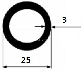 Алюминиевая труба 25х3 мм 3 м