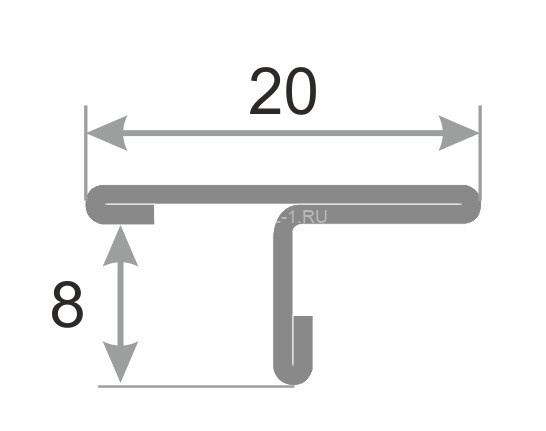 Т-профиль из нержавеющей стали SТO015-20W-8Н серебро глянец браш 2,7 м Т-профиль из нержавеющей стали SТO015-20W-8Н серебро глянец браш 2,7 м