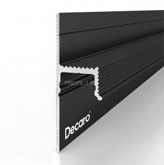 Алюминиевый теневой плинтус Decaro Engineering D002A Black черный с возможностью LED подсветки 2м Алюминиевый теневой плинтус Decaro Engineering D002A Black черный с возможностью LED подсветки 2м