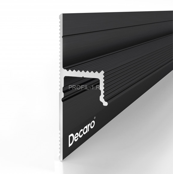 Алюминиевый теневой плинтус Decaro Engineering D002A Black черный с возможностью LED подсветки 2м