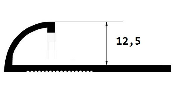 Латунный С-образный профиль 12 мм ЛР-11 антик 270 см