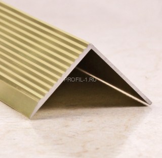 Угловой порог алюминиевый с рифлением 30х30 мм ПО-30х30 бронза матовая 2,7 м