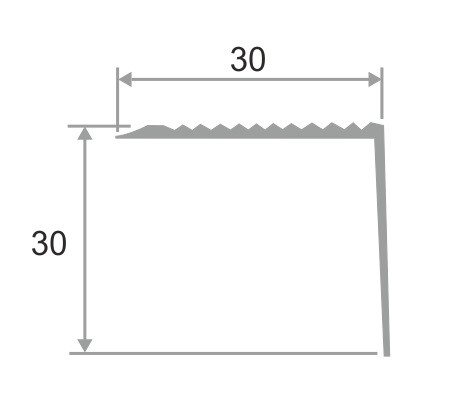 Угловой порог алюминиевый с рифлением 30х30 мм ПО-30х30 бронза матовая 2,7 м