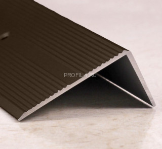 Угловой порог алюминиевый с рифлением 40х20 мм ПО-40х20 бронза глянец 2,7 м