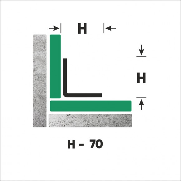 Уголок из нержавеющей стали равнополочный внутренний 70х70 мм FLV 70 S сатинированная сталь 300 см